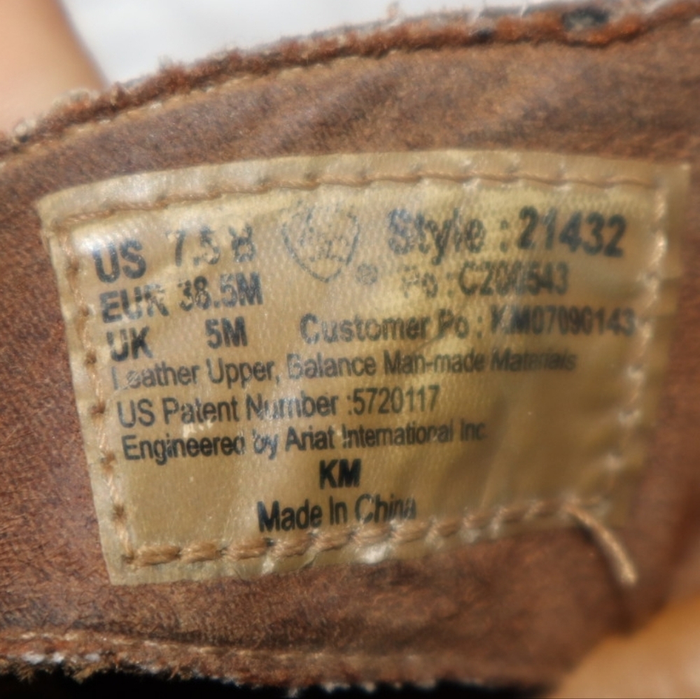 Ariat Womens Brown Leather Cross Strap Slide Sandals Style 21432 Size 7.5 B - Picture 10 of 11